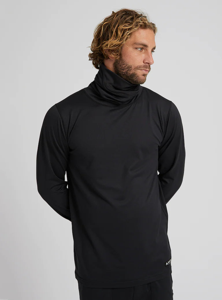 Midweight Base Layer Long Neck Shirt Black - Men