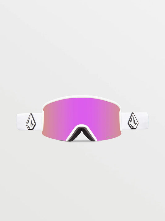 Volcom Garden Goggle Matte White - Pink Chrome Lens