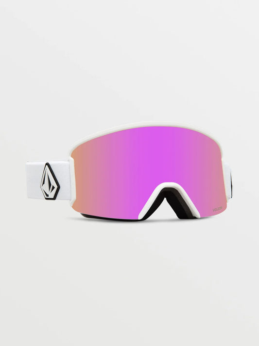 Volcom Garden Goggle Matte White - Pink Chrome Lens