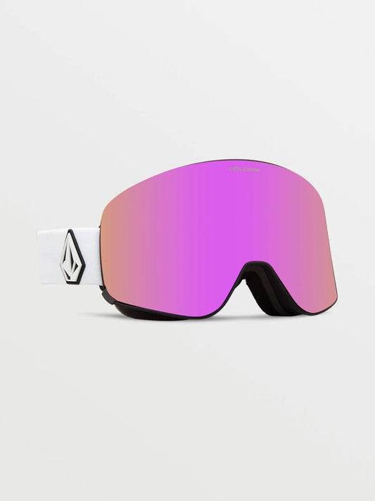 Volcom Odyssey Goggle Matte White Pink Chrome Lens